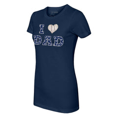 Atlanta Braves Tiny Turnip Women's I Love Dad T-Shirt - Navy T-shirts