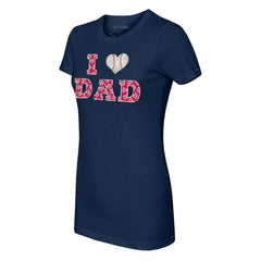 Washington Nationals Tiny Turnip Women's I Love Dad T-Shirt - Navy T-shirts