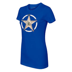 Los Angeles Dodgers Tiny Turnip Women's Military Star T-Shirt - Royal T-shirts