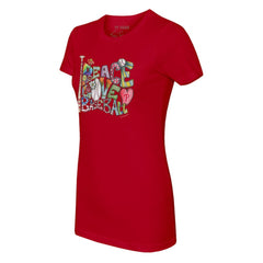 Philadelphia Phillies Tiny Turnip Women's Peace Love Baseball Fitted T-Shirt - Red T-shirts