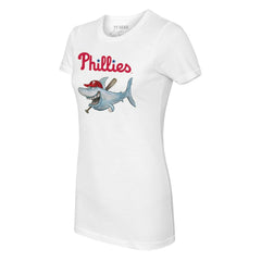 Philadelphia Phillies Tiny Turnip Women's Shark Logo T-Shirt - White T-shirts