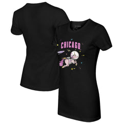 Chicago Cubs Tiny Turnip Women's Space Unicorn T-Shirt - Black T-shirts