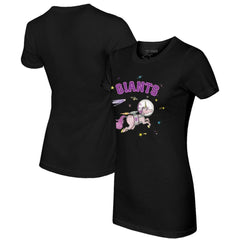 San Francisco Giants Tiny Turnip Women's Space Unicorn T-Shirt - Black T-shirts