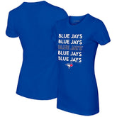 Toronto Blue Jays Tiny Turnip Women's Stacked T-Shirt - Royal T-shirts