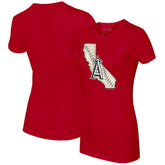 Los Angeles Angels Tiny Turnip Women's State Outline T-Shirt - Red T-shirts