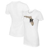 Miami Marlins Tiny Turnip Women's State Outline T-Shirt - White T-shirts