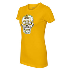 San Diego Padres Tiny Turnip Women's Sugar Skull T-Shirt - Gold T-shirts