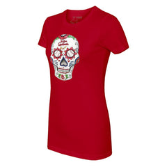 St. Louis Cardinals Tiny Turnip Women's Sugar Skull T-Shirt - Red T-shirts
