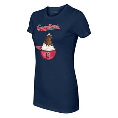 Cleveland Guardians Tiny Turnip Women's Sundae Helmet T-Shirt - Navy T-shirts