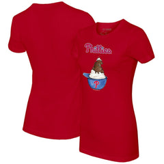 Philadelphia Phillies Tiny Turnip Women's Sundae Helmet T-Shirt - Red T-shirts