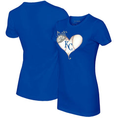 Kansas City Royals Tiny Turnip Women's Tiara Heart T-Shirt - Royal T-shirts