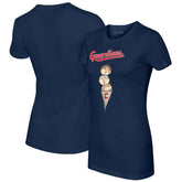 Cleveland Guardians Tiny Turnip Women's Triple Scoop T-Shirt - Navy T-shirts