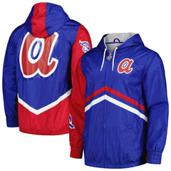 Atlanta Braves Mitchell & Ness Undeniable Full-Zip Hoodie Windbreaker Jacket - Royal Jackets