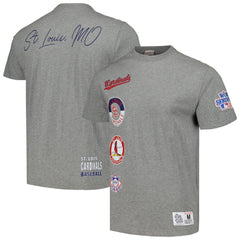 St. Louis Cardinals Mitchell & Ness Cooperstown Collection City Collection T-Shirt - Heather Gray T-shirts
