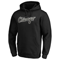 Chicago White Sox Official Wordmark Fitted Pullover Hoodie - Black Hoodies