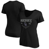 Colorado Rockies Women's Core Live For It V-Neck T-Shirt - Black T-shirts