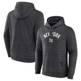 New York Yankees Team Lock Up Wordmark Pullover Hoodie - Charcoal Hoodies