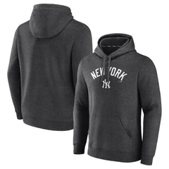 New York Yankees Team Lock Up Wordmark Pullover Hoodie - Charcoal Hoodies