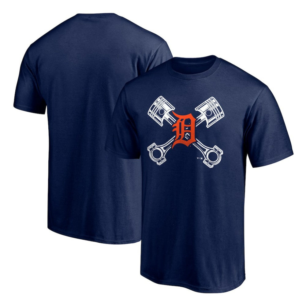 Detroit Tigers Crossed Pistons T-Shirt - Navy T-shirts