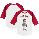 Boston Red Sox Tiny Turnip Youth Babes 3/4-Sleeve Raglan T-Shirt - White/Red T-shirts