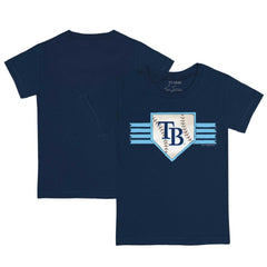Tampa Bay Rays Tiny Turnip Youth Base Stripe T-Shirt - Navy T-shirts