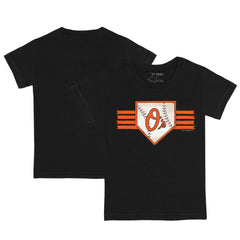 Baltimore Orioles Tiny Turnip Youth Base Stripe T-Shirt - Black T-shirts