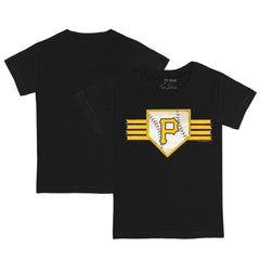 Pittsburgh Pirates Tiny Turnip Youth Base Stripe T-Shirt - Black T-shirts