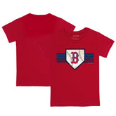 Boston Red Sox Tiny Turnip Youth Base Stripe T-Shirt - Red T-shirts