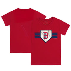Boston Red Sox Tiny Turnip Youth Base Stripe T-Shirt - Red T-shirts