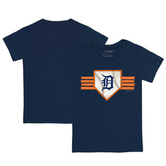 Detroit Tigers Tiny Turnip Youth Base Stripe T-Shirt - Navy T-shirts