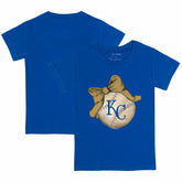 Kansas City Royals Tiny Turnip Youth Baseball Bow T-Shirt - Royal T-shirts