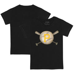 Pittsburgh Pirates Tiny Turnip Youth Baseball Cross Bats T-Shirt - Black T-shirts