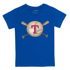 Texas Rangers Tiny Turnip Youth Baseball Cross Bats T-Shirt - Royal T-shirts