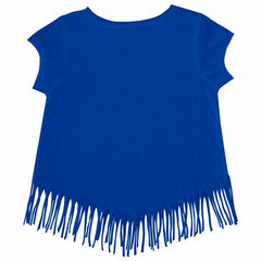Los Angeles Dodgers Tiny Turnip Girls Youth Baseball Love Fringe T-Shirt - Royal T-shirts