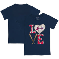 Atlanta Braves Tiny Turnip Youth Baseball Love T-Shirt - Navy T-shirts