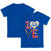 Chicago Cubs Tiny Turnip Youth Baseball Love T-Shirt - Royal T-shirts