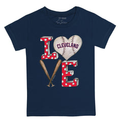 Cleveland Guardians Tiny Turnip Youth Baseball Love T-Shirt - Navy T-shirts
