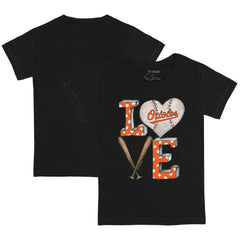 Baltimore Orioles Tiny Turnip Youth Baseball Love T-Shirt - Black T-shirts