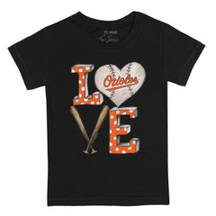 Baltimore Orioles Tiny Turnip Youth Baseball Love T-Shirt - Black T-shirts