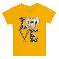 San Diego Padres Tiny Turnip Youth Baseball Love T-Shirt - Gold T-shirts
