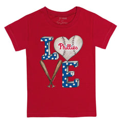 Philadelphia Phillies Tiny Turnip Youth Baseball Love T-Shirt - Red T-shirts