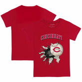 Cincinnati Reds Tiny Turnip Youth Baseball Tear T-Shirt - Red T-shirts