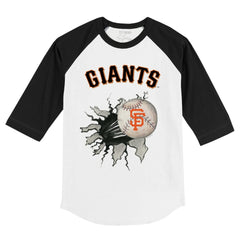 San Francisco Giants Tiny Turnip Youth Baseball Tear 3/4-Sleeve Raglan T-Shirt - White/Black T-shirts