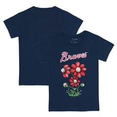 Atlanta Braves Tiny Turnip Youth Blooming Baseballs T-Shirt - Navy T-shirts