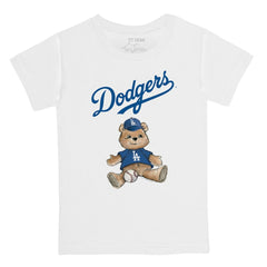 Los Angeles Dodgers Tiny Turnip Youth Teddy Boy T-Shirt - White T-shirts