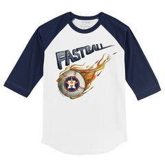 Houston Astros Tiny Turnip Youth Fastball 3/4-Sleeve Raglan T-Shirt - White/Navy T-shirts