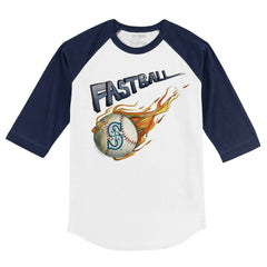 Seattle Mariners Tiny Turnip Youth Fastball 3/4-Sleeve Raglan T-Shirt - White/Navy T-shirts