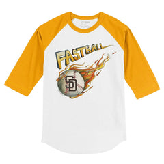 San Diego Padres Tiny Turnip Youth Fastball 3/4-Sleeve Raglan T-Shirt - White/Gold T-shirts