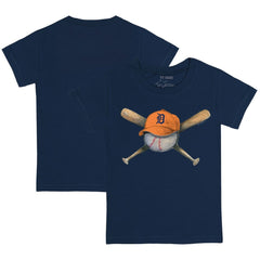 Detroit Tigers Tiny Turnip Youth Hat Crossbats T-Shirt - Navy Hats