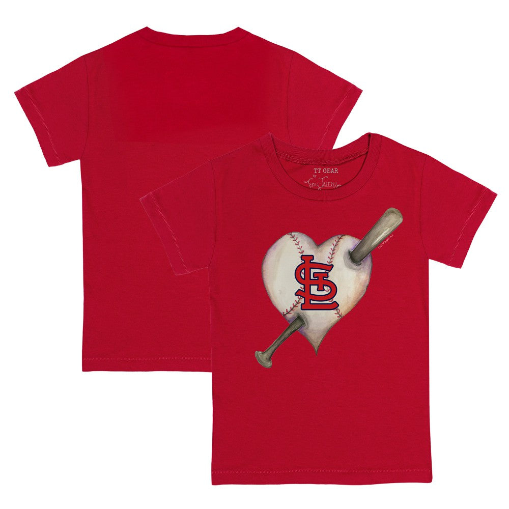 St. Louis Cardinals Tiny Turnip Youth Heart Bat T-Shirt - Red T-shirts